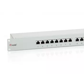 Patch panel schermato Equip 24 porte Cat.6, grigio chiaro