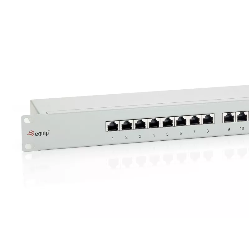 Patch panel schermato Equip 24 porte Cat.6, grigio chiaro