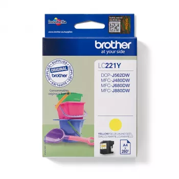 Cartuccia d'inchiostro Brother LC221Y, 1 pz. originale giallo