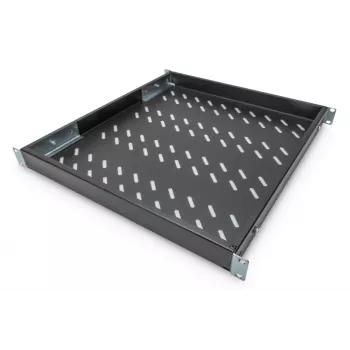 DIGITUS ripiano a montaggio fisso 1U, regolabile per armadi profondi 800 mm, profondità 500 mm, colore nero (RAL 9005)