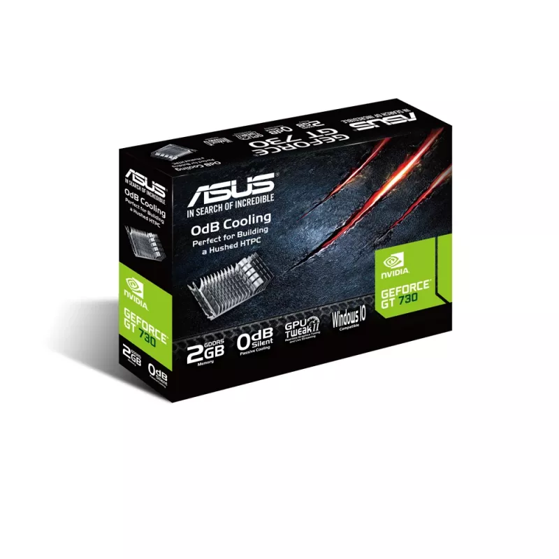 Scheda grafica ASUS GeForce GT 730, 2 GB GDDR5, 64-bit, PCIe 2.0, raffreddamento passivo