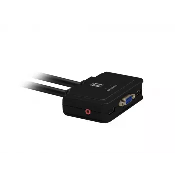Switch KVM LevelOne 2 porte USB VGA con cavo, supporto audio, 2048 x 1536 pixel, nero