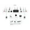 Switch KVM LevelOne 2 porte USB VGA con cavo, supporto audio, 2048 x 1536 pixel, nero