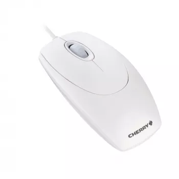 CHERRY WHEELMaus mouse ottico con cavo, grigio chiaro, PS2/USB, ambidestro, ottico, USB Type-A, 1000 DPI, bianco