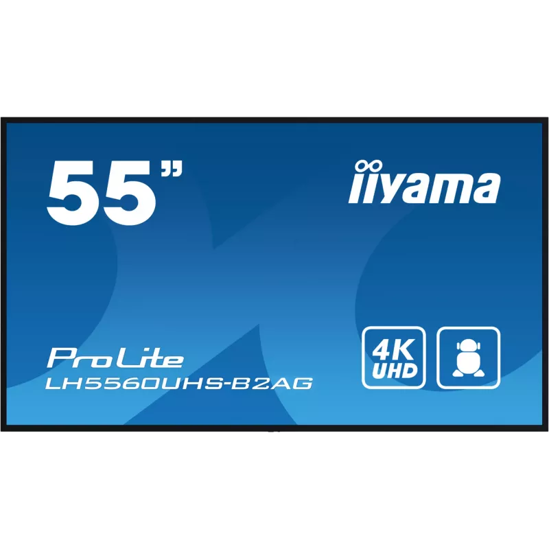iiyama LH5560UHS-B2AG Signage Display Digital A-board 138,7 cm (54,6 inch) LED Wi-Fi 500 cd/m² 4K Ultra HD nero processore integrato Android 11 24/7