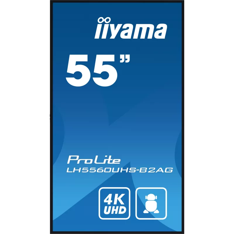 iiyama LH5560UHS-B2AG Signage Display Digital A-board 138,7 cm (54,6 inch) LED Wi-Fi 500 cd/m² 4K Ultra HD nero processore integrato Android 11 24/7