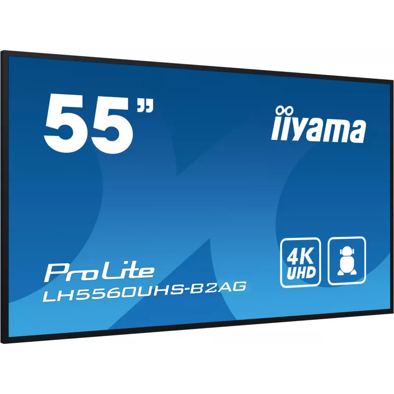 iiyama LH5560UHS-B2AG Signage Display Digital A-board 138,7 cm (54,6 inch) LED Wi-Fi 500 cd/m² 4K Ultra HD nero processore integrato Android 11 24/7