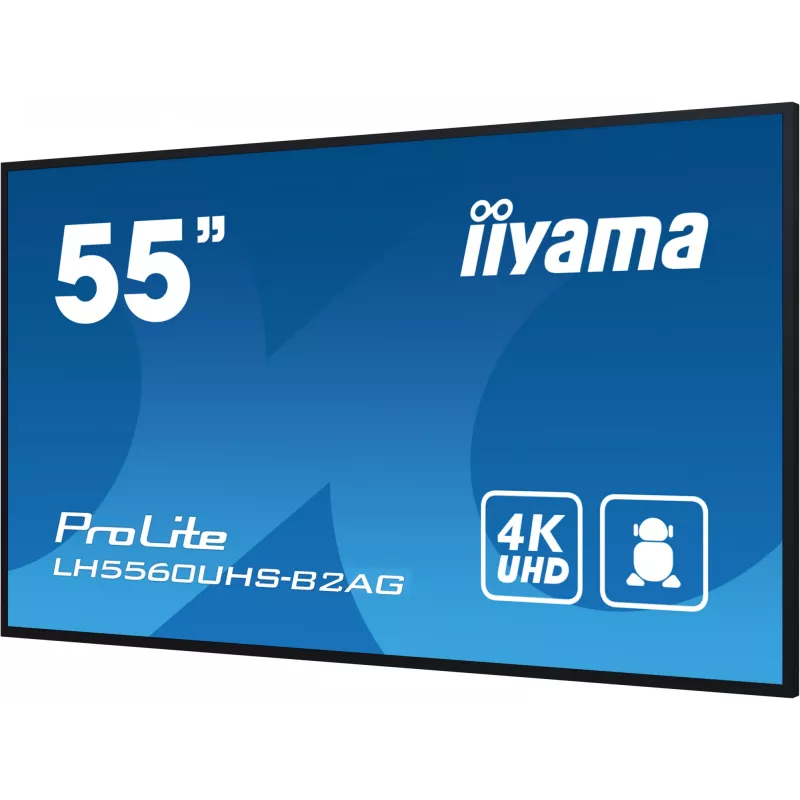 iiyama LH5560UHS-B2AG Signage Display Digital A-board 138,7 cm (54,6 inch) LED Wi-Fi 500 cd/m² 4K Ultra HD nero processore integrato Android 11 24/7