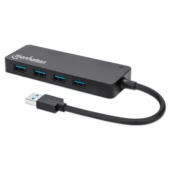 Hub Manhattan USB-A 4 porte, 4 porte USB-A, 5 Gbps (USB 3.2 Gen1 noto anche come USB 3.0), alimentato via USB (nessun alimentatore esterno necessario), equivalente a ST4300PBU3 e ST4300MINU3B