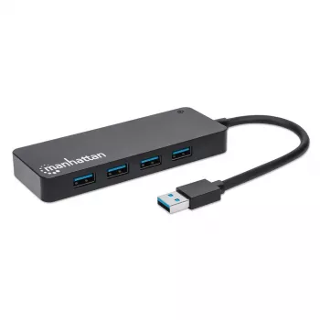 Hub Manhattan USB-A 4 porte, 4 porte USB-A, 5 Gbps (USB 3.2 Gen1 noto anche come USB 3.0), alimentato via USB (nessun alimentatore esterno necessario), equivalente a ST4300PBU3 e ST4300MINU3B