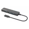 Dock/hub Manhattan USB-C, porte (4): USB-A (x4), 5 Gbps (USB 3.2 Gen1 noto anche come USB 3.0), alimentato via USB (nessun alimentatore esterno necessario), equivalente a HB30CM4AB