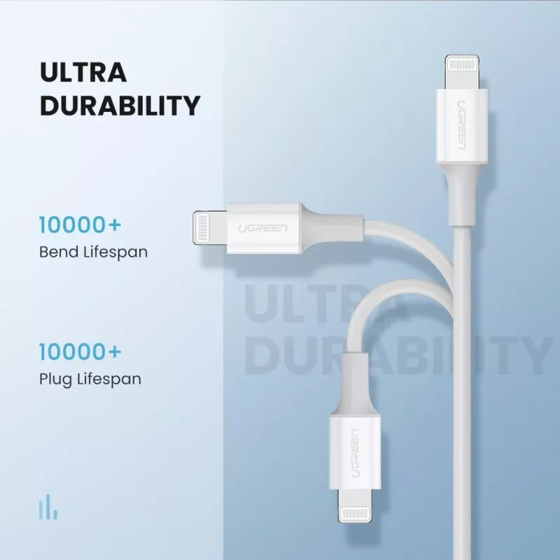 Ugreen 10493 cavo Lightning 1 m bianco