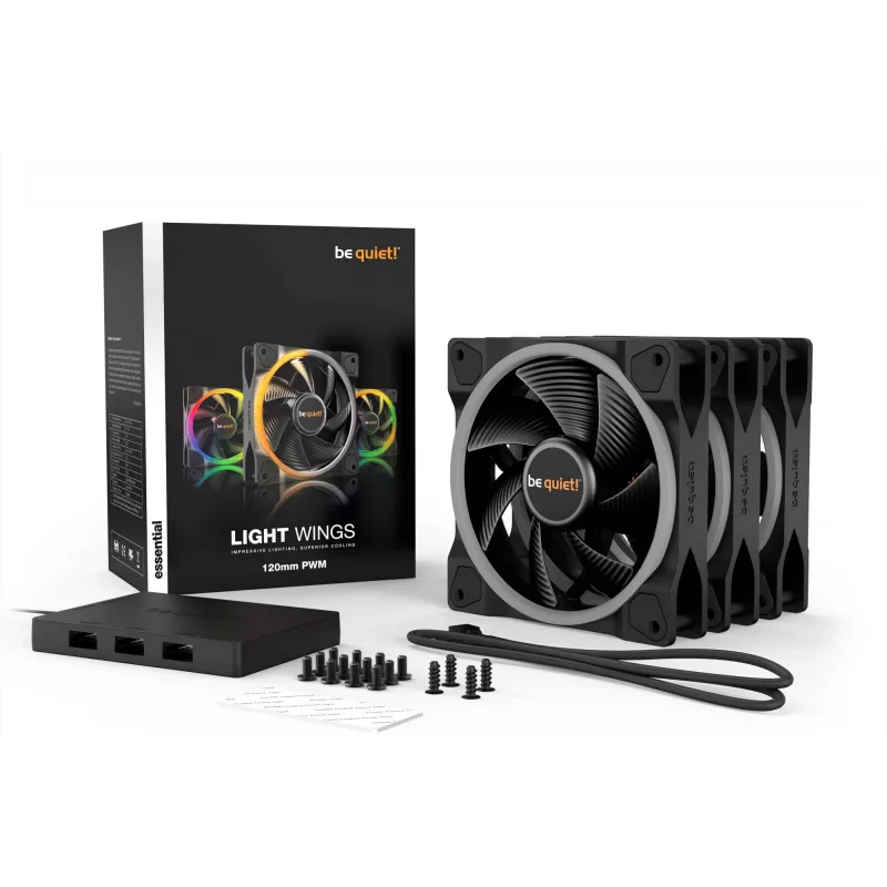 be quiet Light Wings ventola 120mm ARGB PWM nero confezione da 3