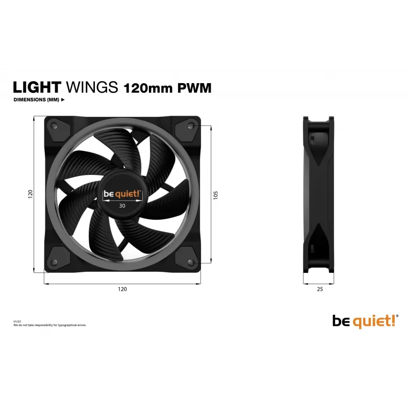 be quiet Light Wings ventola 120mm ARGB PWM nero confezione da 3