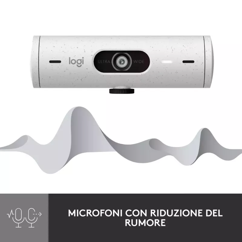 Webcam Logitech Brio 500 Full HD 4MP USB-C bianco