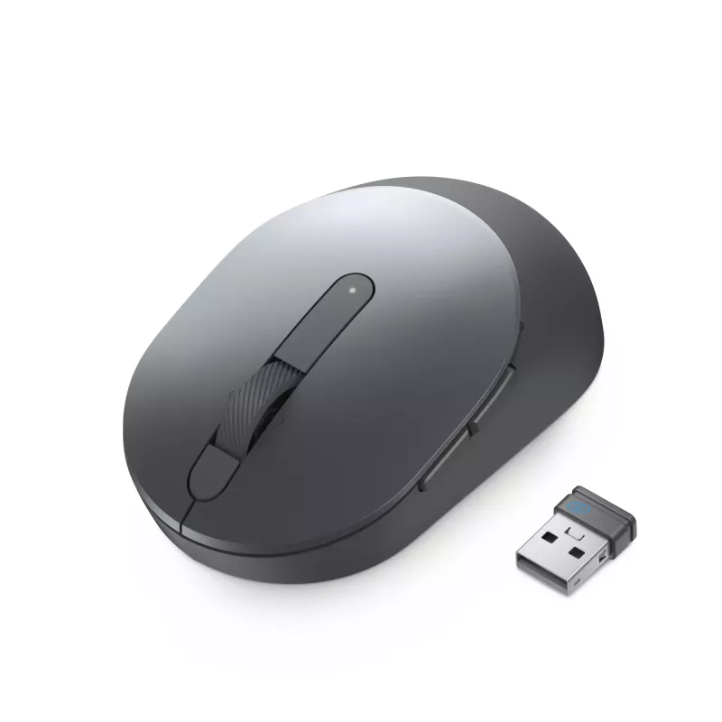 Mouse compatto DELL Pro Plus – MS5120W – Titan Gray, ambidestro, ottico, RF Wireless + Bluetooth, 1600 dpi, grigio, titanio