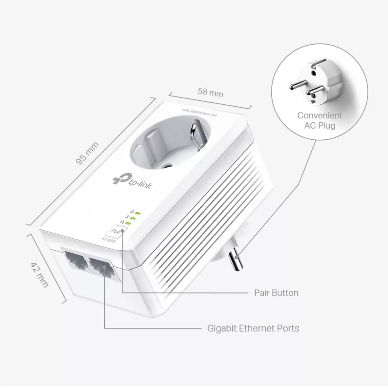 TP-Link TL-PA7027P KIT adattatore di rete PowerLine 1000 Mbit/s Ethernet LAN bianco 2 pezzi