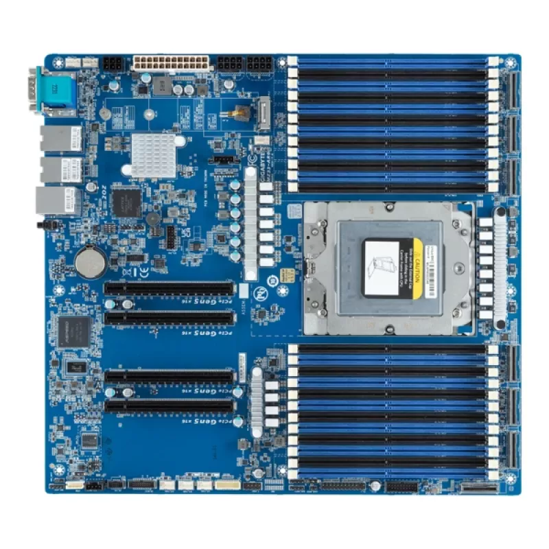 Gigabyte MZ33-AR0 scheda madre per server, socket SP5 (LGA6096), AMD EPYC 9004, E-ATX, 24x DIMM DDR5, 6x MCIO 8i, M.2, 2x 10GbE, IPMI
