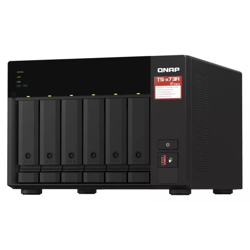 QNAP TS-673A-SW5T NAS/server di storage tower Ryzen Embedded V1500B 8 GB DDR4 0 TB QNAP QTS nero
