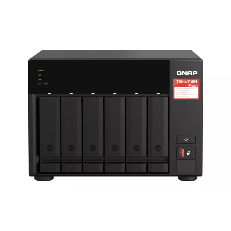 QNAP TS-673A-SW5T NAS/server di storage tower Ryzen Embedded V1500B 8 GB DDR4 0 TB QNAP QTS nero