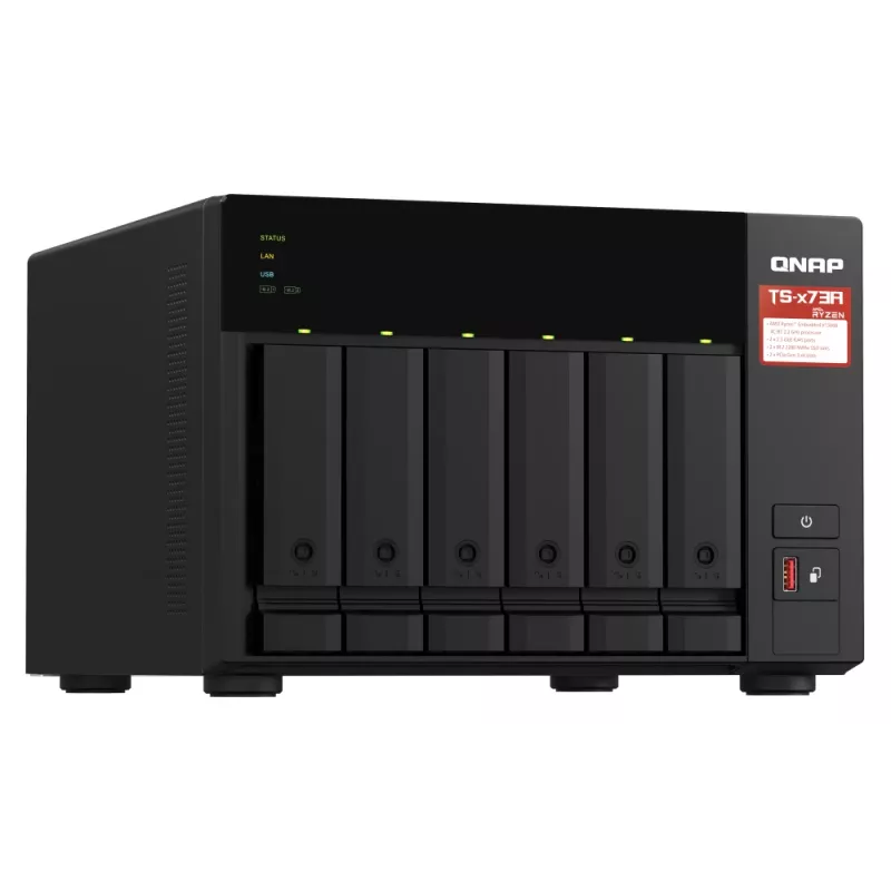QNAP TS-673A-SW5T NAS/server di storage tower Ryzen Embedded V1500B 8 GB DDR4 0 TB QNAP QTS nero