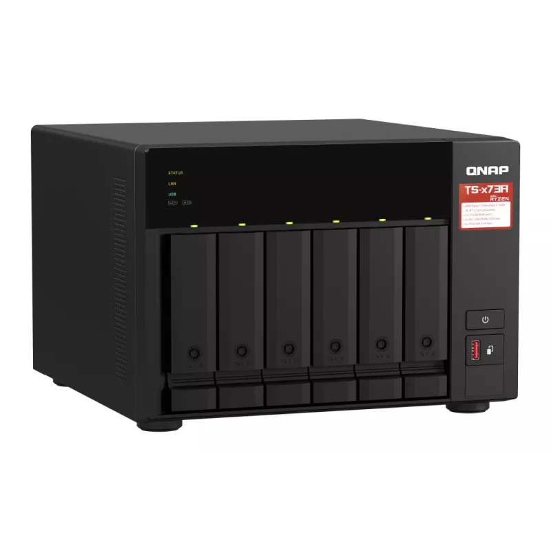 QNAP TS-673A-SW5T NAS/server di storage tower Ryzen Embedded V1500B 8 GB DDR4 0 TB QNAP QTS nero