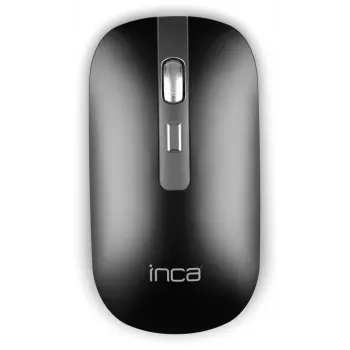 Mouse wireless INCA IWM-531RA – Bluetooth e RF wireless 2,4 GHz – 1600 dpi – nero/argento