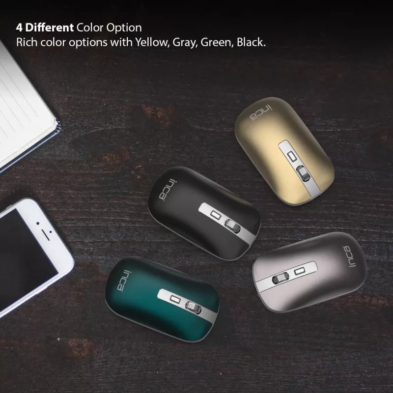 Inca IWM-531RA mouse wireless e Bluetooth, 1600 DPI, pulsante 4D, silenzioso, antracite