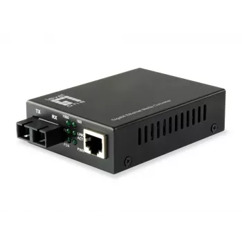 Convertitore media LevelOne RJ45 a SC Gigabit, fibra singlemode, 20 km