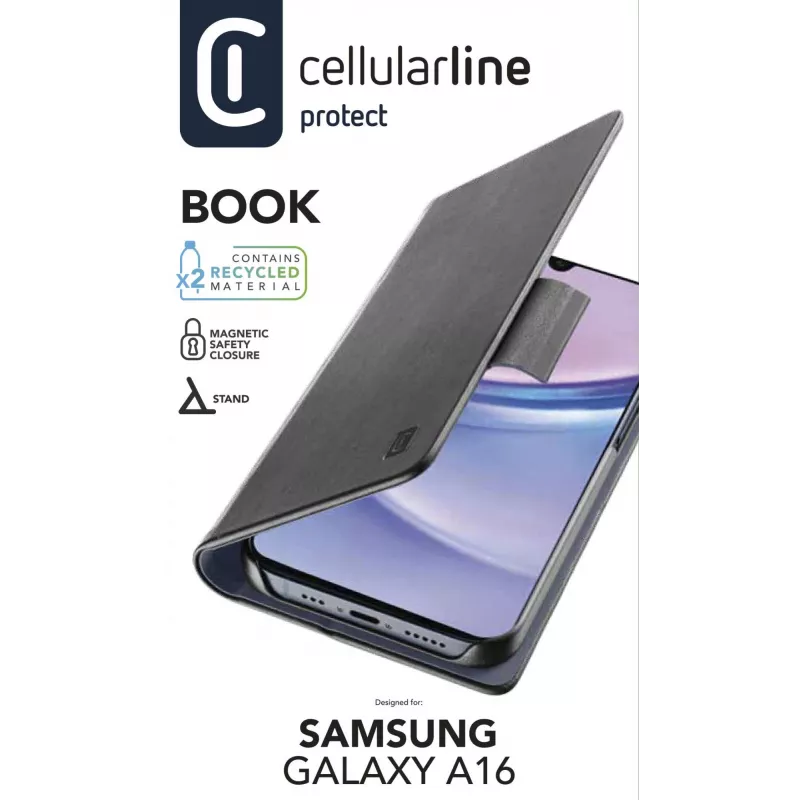 Cellularline Book - custodia a libro per Galaxy A16 con porta carte e chiusura magnetica