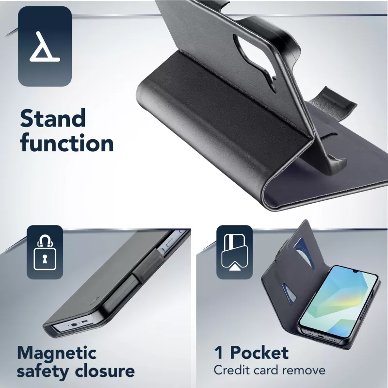Cellularline Book - custodia a libro per Galaxy A16 con porta carte e chiusura magnetica