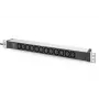 DIGITUS PDU in alluminio 1U per montaggio a rack 12x C13 16A 230VAC 50/60Hz connettore maschio Schuko