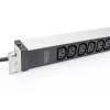 DIGITUS PDU in alluminio 1U per montaggio a rack 12x C13 16A 230VAC 50/60Hz connettore maschio Schuko