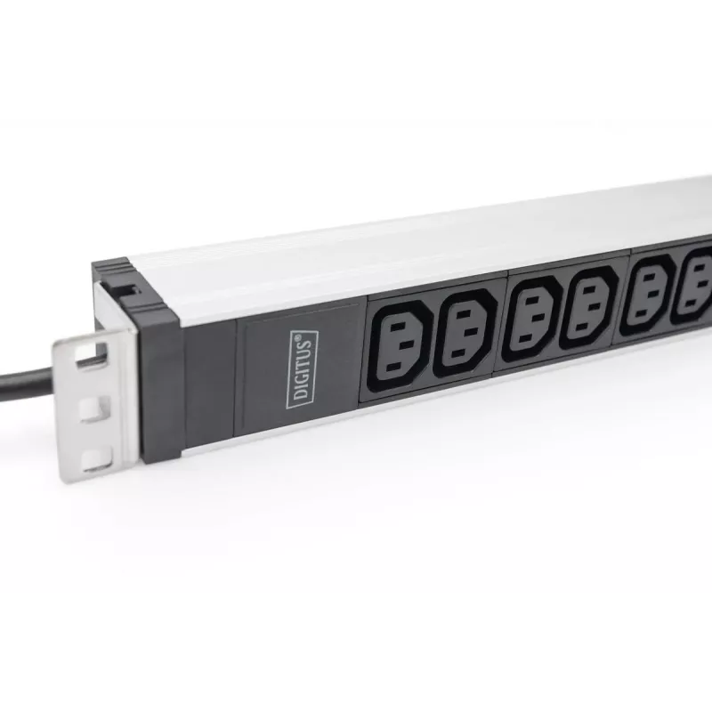DIGITUS PDU in alluminio 1U per montaggio a rack 12x C13 16A 230VAC 50/60Hz connettore maschio Schuko