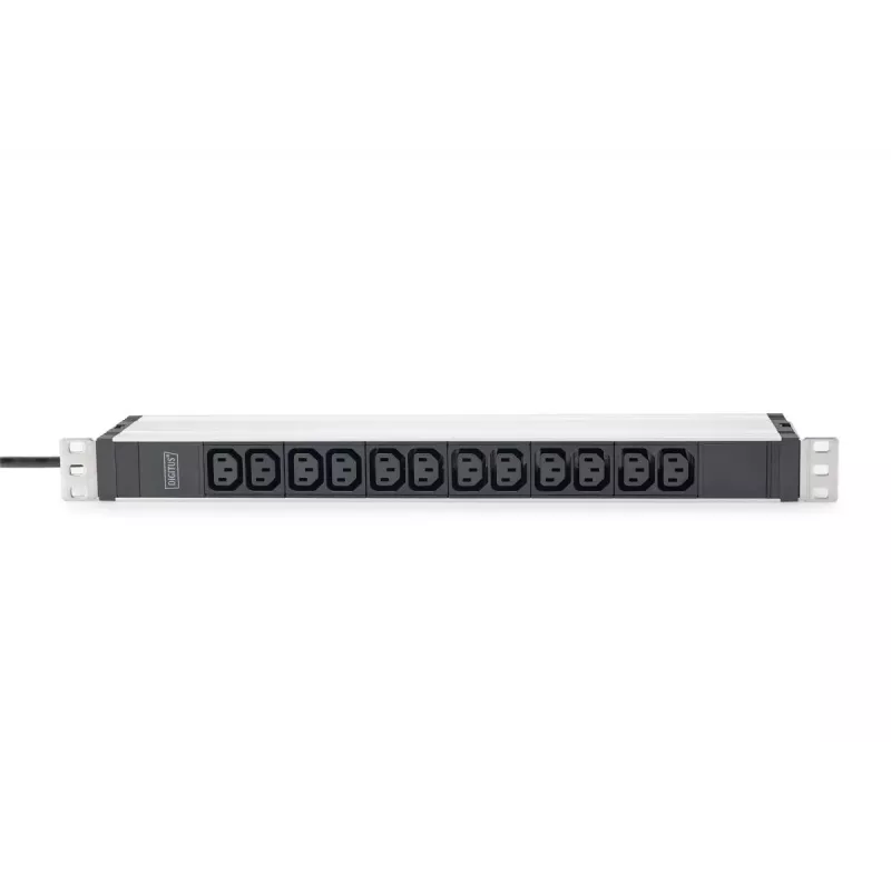 DIGITUS PDU in alluminio 1U per montaggio a rack 12x C13 16A 230VAC 50/60Hz connettore maschio Schuko