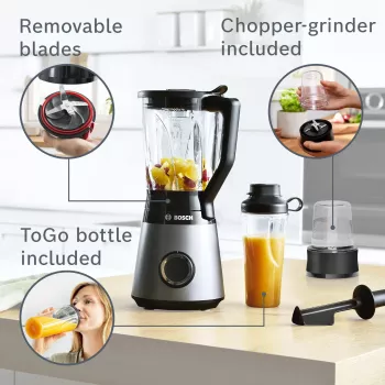 Frullatore da tavolo Bosch Serie 4 MMB6177S 1,5 L 1200 W nero, argento