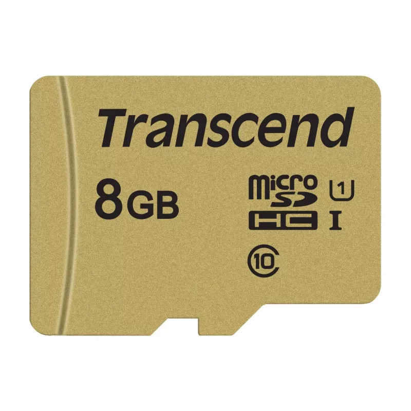 Scheda micro-SDHC TRANSCEND 500s 8 GB UHS-I U1 MLC con adattatore