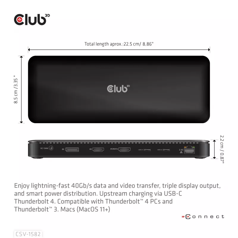 Docking station CLUB3D Thunderbolt™ 4 Certified 12-in-1