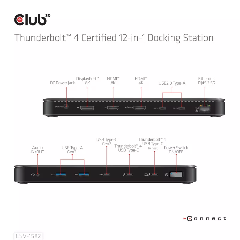 Docking station CLUB3D Thunderbolt™ 4 Certified 12-in-1