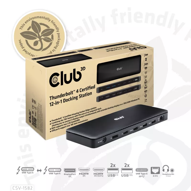 Docking station CLUB3D Thunderbolt™ 4 Certified 12-in-1