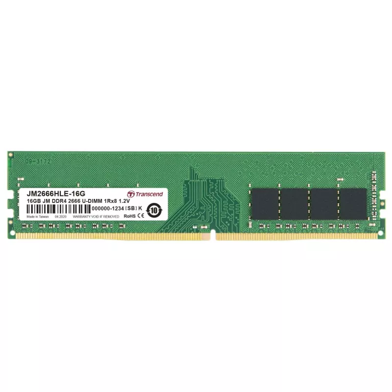 Transcend JetRAM JM2666HLE-16G modulo di memoria 16 GB DDR4 2666 MHz U-DIMM a 288 pin CL19