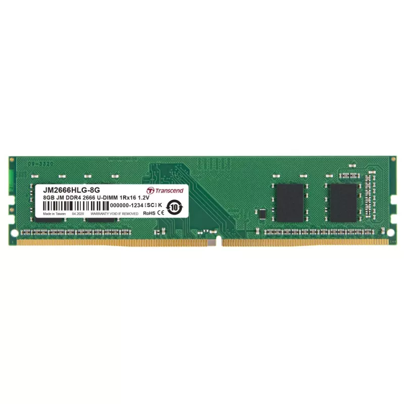 Transcend JetRam JM2666HLG-8G 8 GB DDR4-2666 U-DIMM modulo di memoria RAM