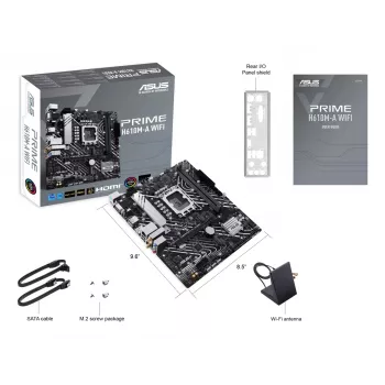 Scheda madre ASUS PRIME H610M-A WIFI — Intel H610, LGA 1700, micro ATX, DDR5, 2x DIMM, Wi-Fi 5, audio 7.1