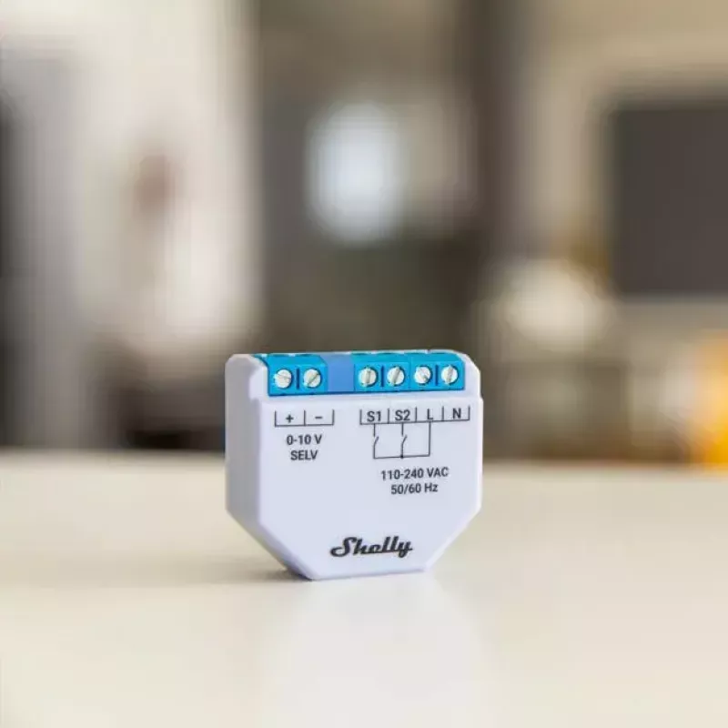 Dimmer Shelly Plus 0-10V da incasso blu-grigio controllo wireless 110-240V