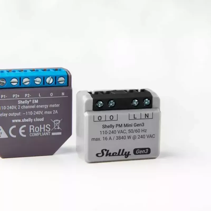 Interruttore smart Shelly PM Mini Gen3 wireless 110-240V 1,2W