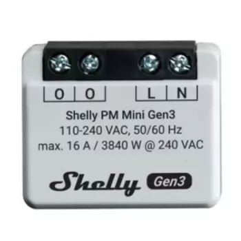 Interruttore smart Shelly PM Mini Gen3 wireless 110-240V 1,2W