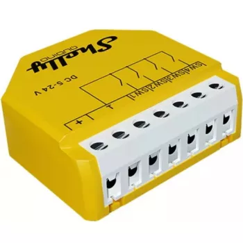 Interruttore smart Shelly Qubino Wave i4 DC giallo wireless 5-24V