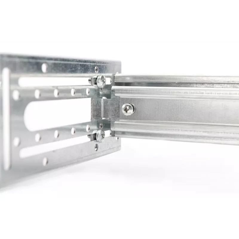 Supporto per guida DIN DIGITUS, 4U, 178 x 483 x 223 mm, zincato, incl. guida DIN, profondità e altezza variabili