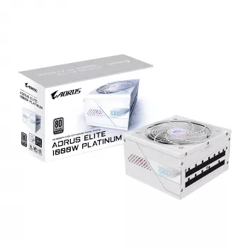 Alimentatore GIGABYTE AORUS ELITE P1000W ATX 3.1 1000W 80 PLUS Platinum completamente modulare bianco, 6x (6+2) PCIe, 8 SATA