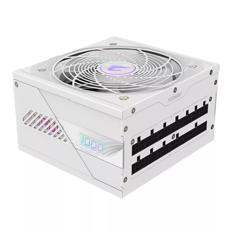 Alimentatore GIGABYTE AORUS ELITE P1000W ATX 3.1 1000W 80 PLUS Platinum completamente modulare bianco, 6x (6+2) PCIe, 8 SATA